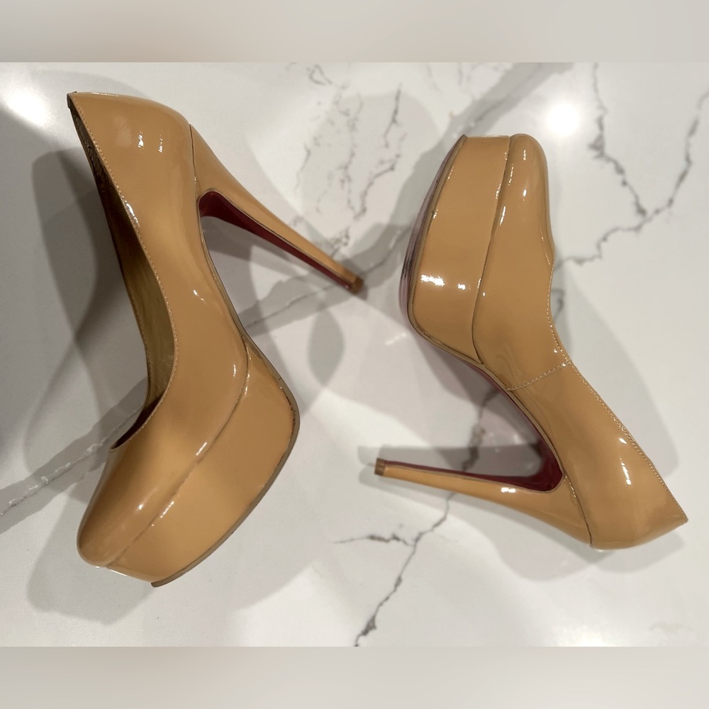 CHRISTIAN LOUBOUTIN BIANCA 120 NUDE PLATFORM STILETTO HEEL PUMPS - Picture 7 of 11